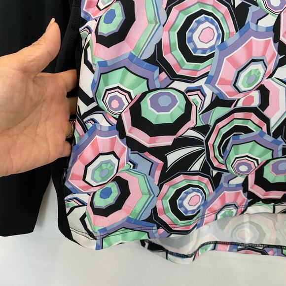 RLX Ralph Lauren 1/4 Zip Golf Pullover Top Women L Black Multicolor Geo Y2K NWT - Picture 3 of 11